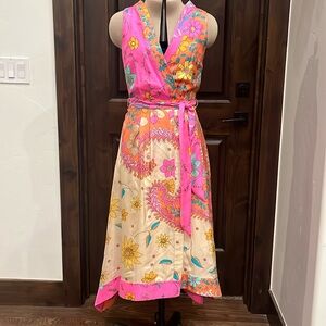 NWT! Silk Faux Wrap Dress